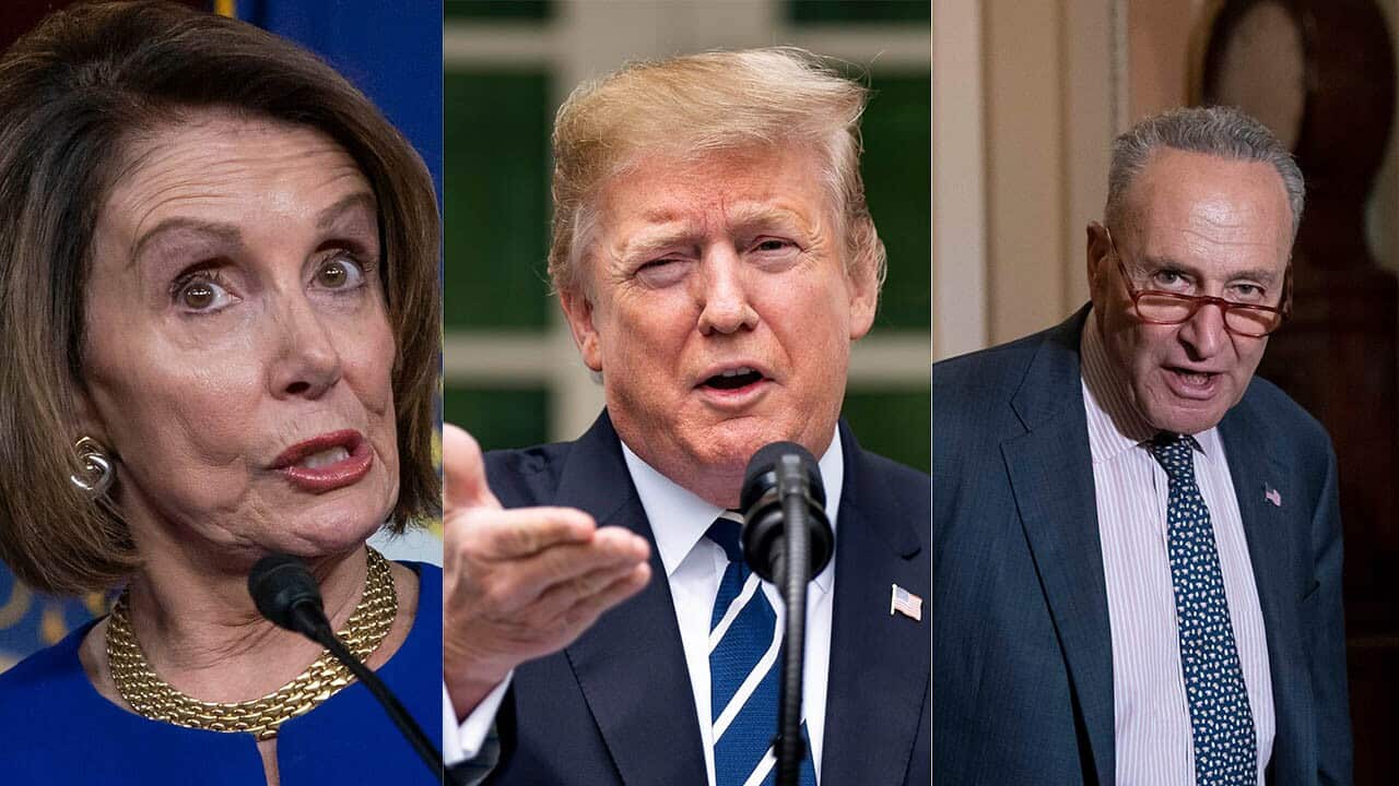 Donald Trump erupted in fury Wednesday at unrelenting probes into his links to Russia, as the top Democrat in Congress accused the president of a "cover-up".