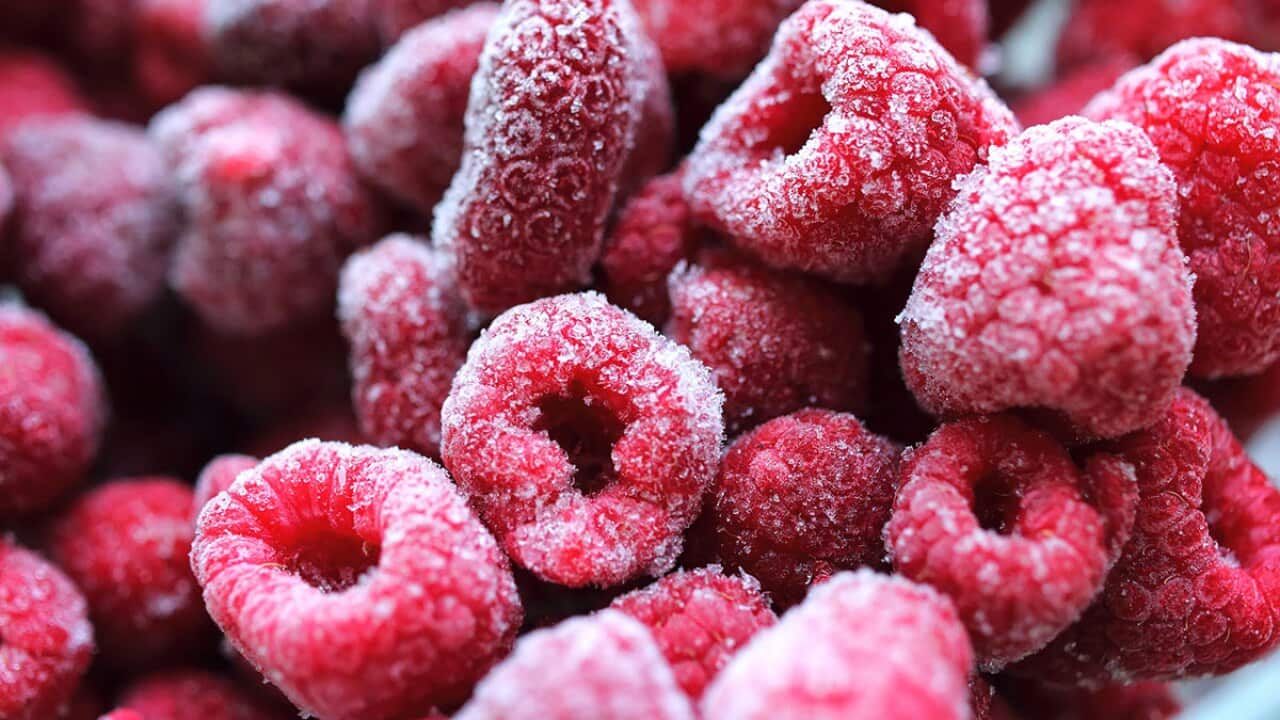 Frozen raspberries