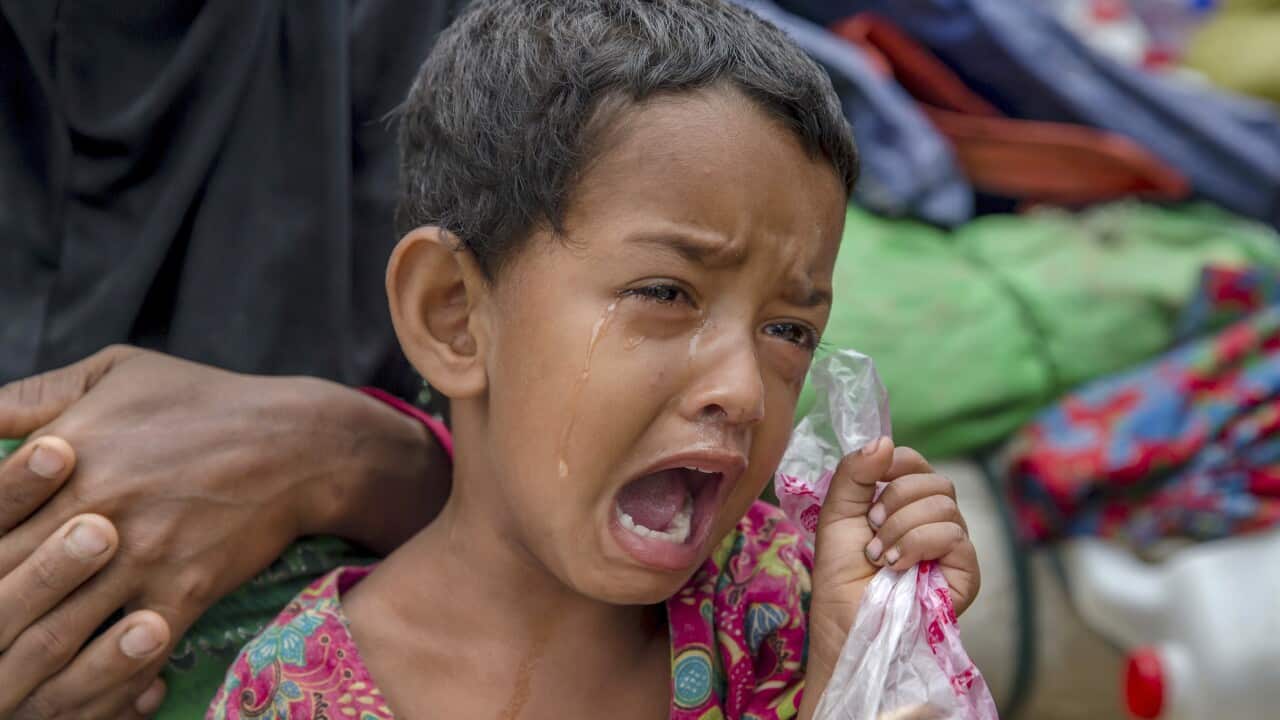 UNICEF says the children are seeing a "hell on earth" in overcrowded, muddy and squalid refugee camps in neighboring Bangladesh. 