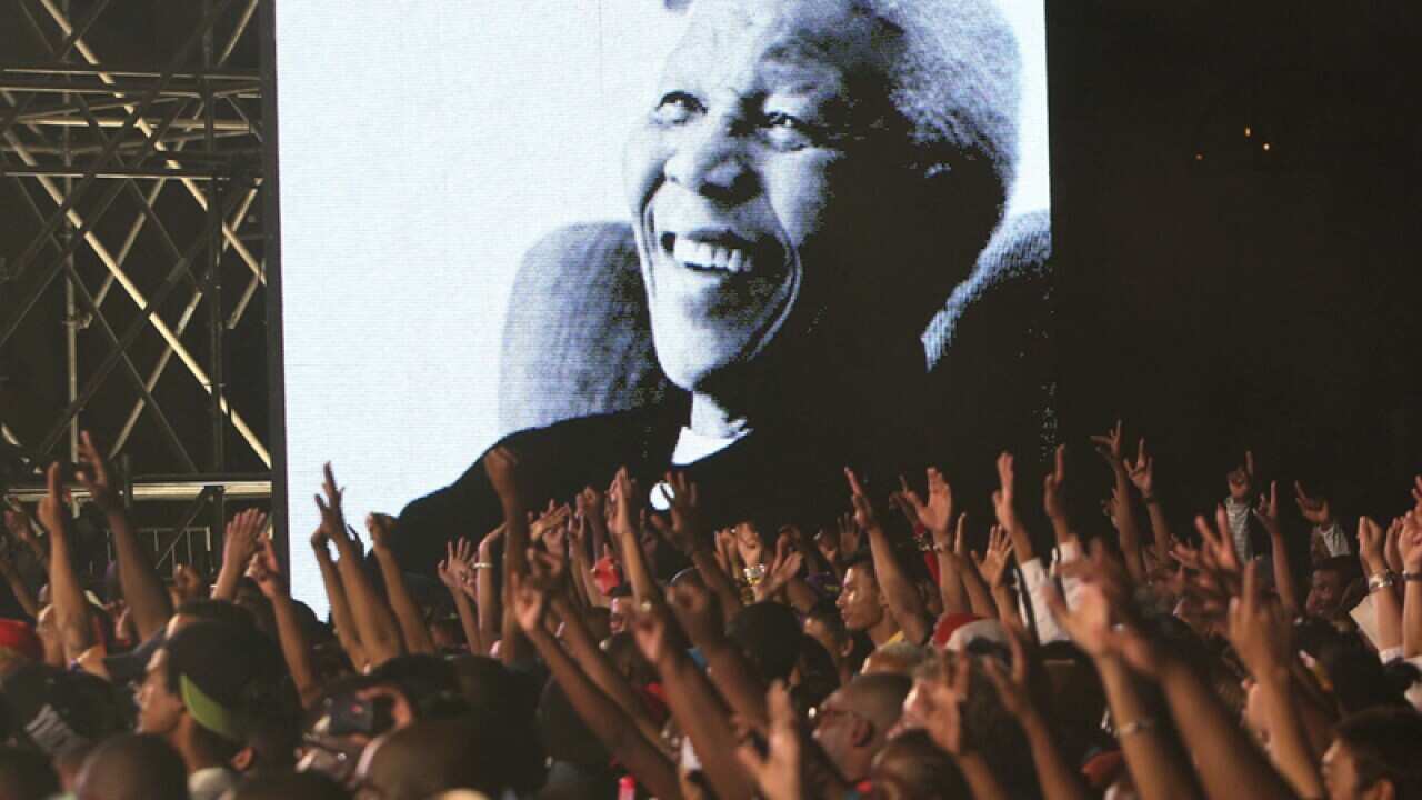 Revellers celebrate on New Year's Eve in Cape Town