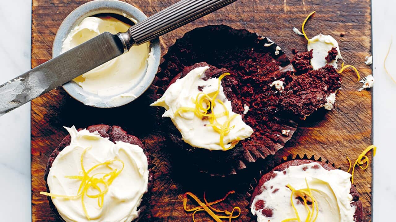Chocolate, beetroot and orange cupcakes