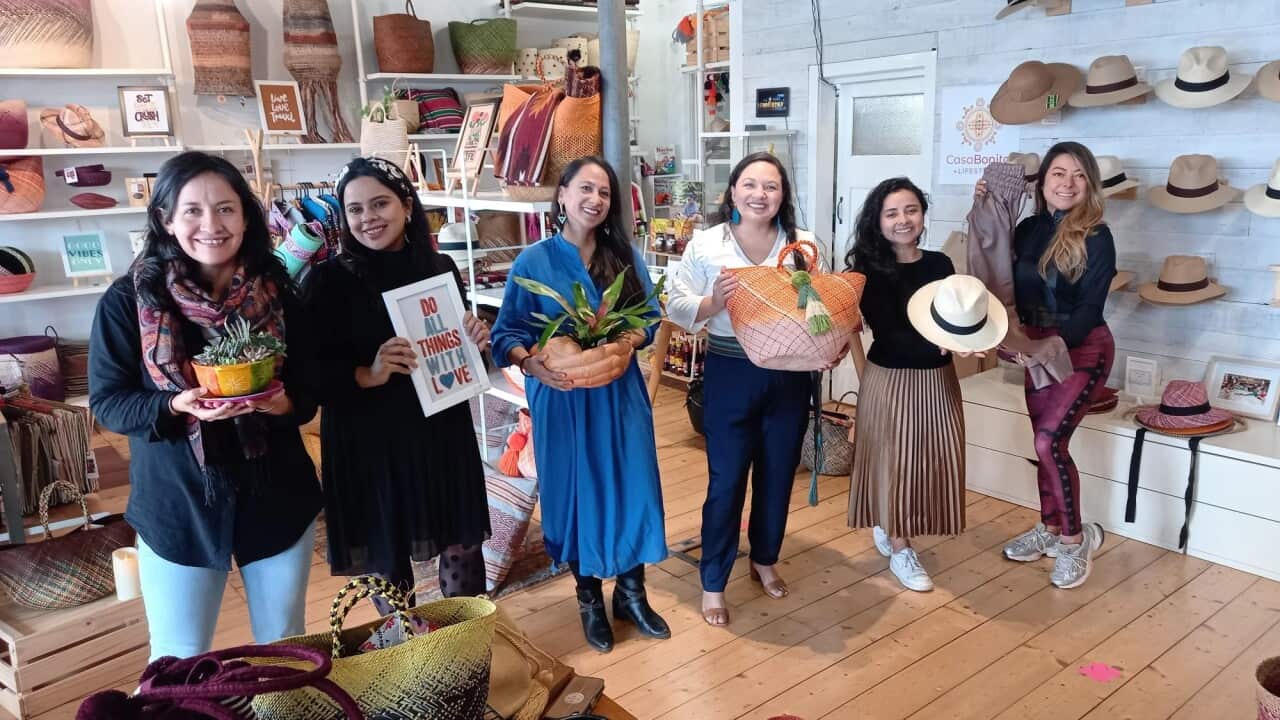 Migrant businesswomen at the Casa Bonita Cultural and Empowerment Hub.