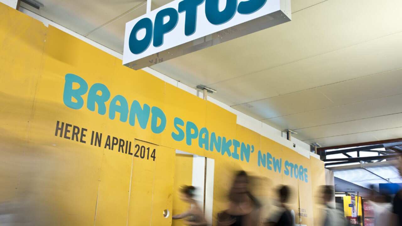 Optus signage seen in Brisbane