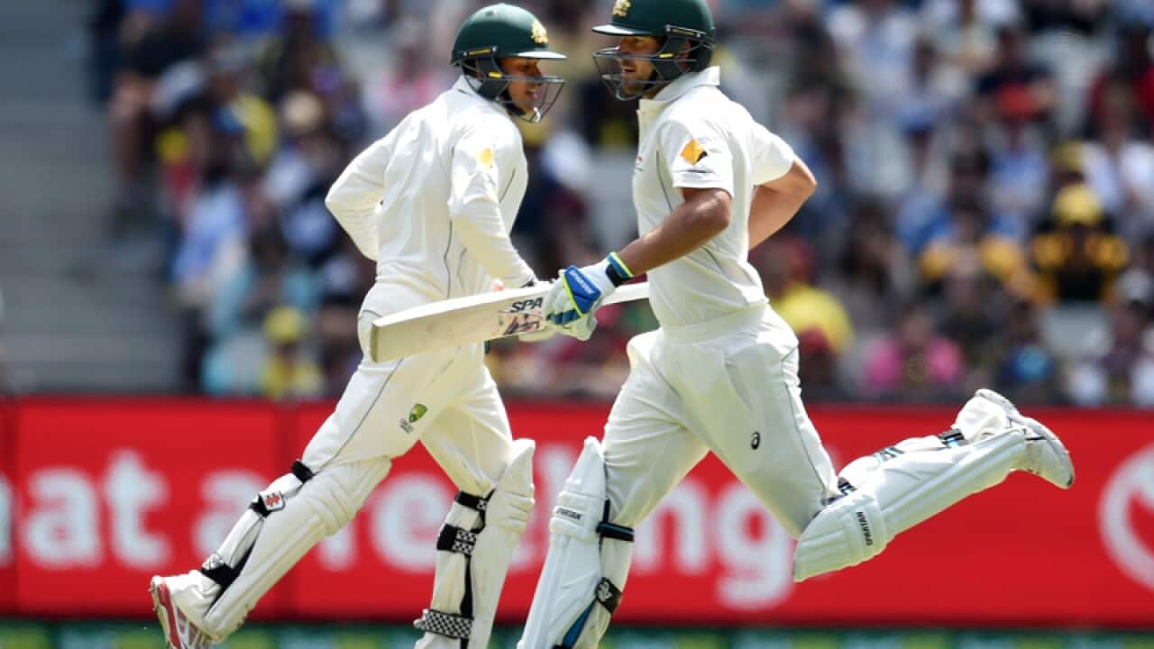 Australia's Usman Khawaja and Joe Burns.