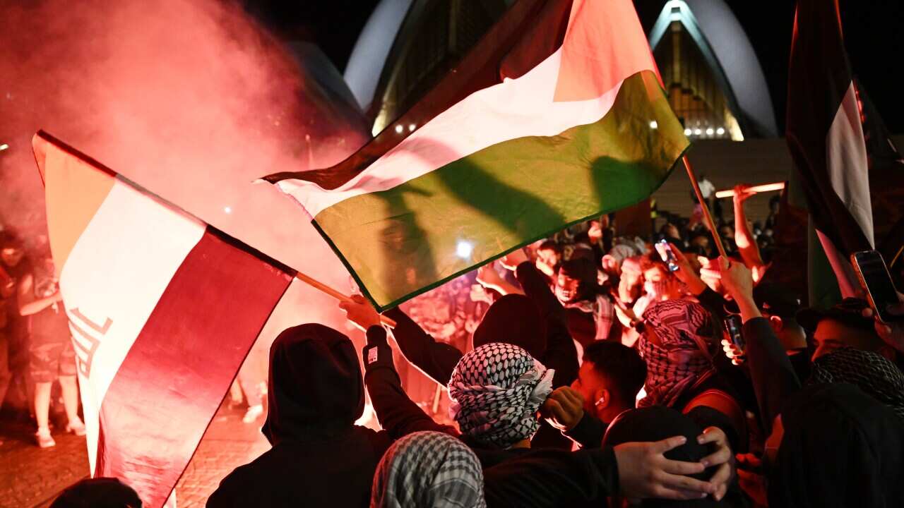Hundreds of pro-Palestinian protesters march in Sydney Hundreds of pro-Palestinian protesters march in Sydney