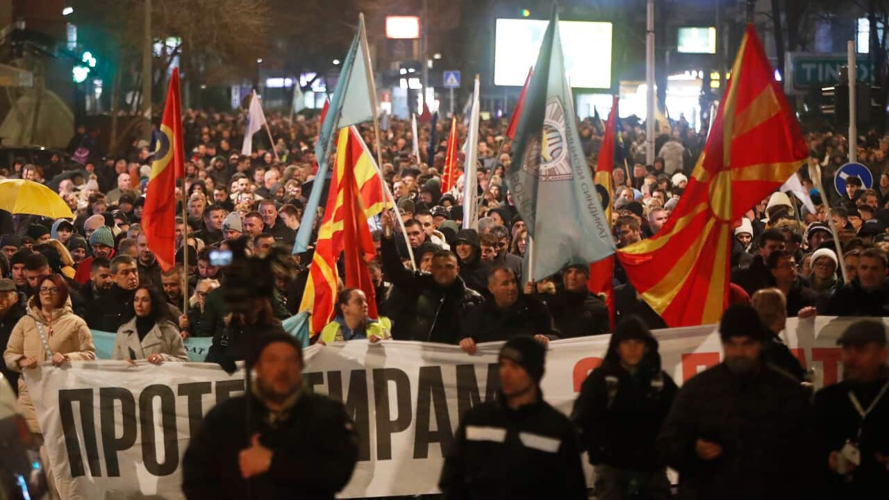 North Macedonia Workers Protest