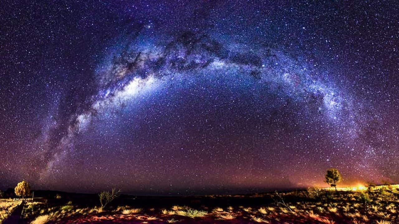 Milky way panorama in Kings Canyon, Northern Territory, Australia, 2015.