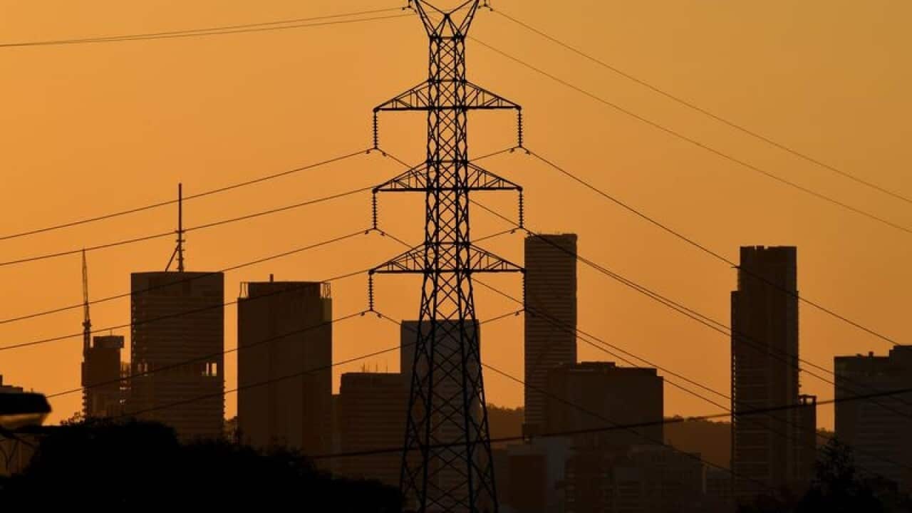 A high voltage electricity transmission tower