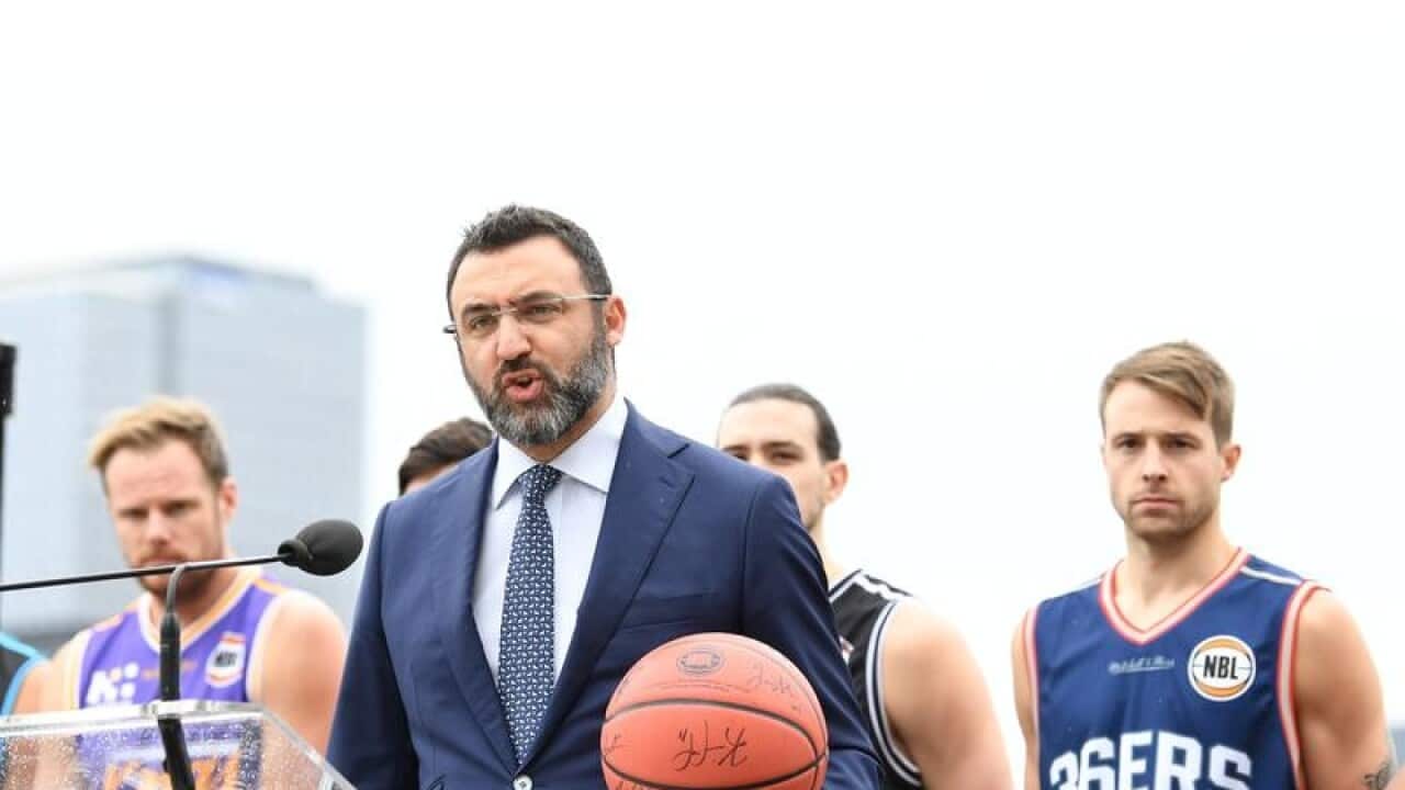 NBL CEO Jeremy Loeliger at the NBL and WNBL 2017-18 seasons launch.