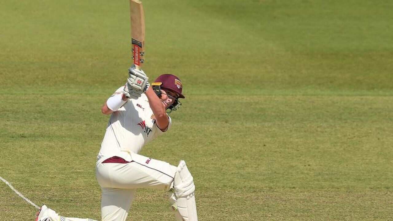 Matthew Renshaw of Queensland bats in Brisbane