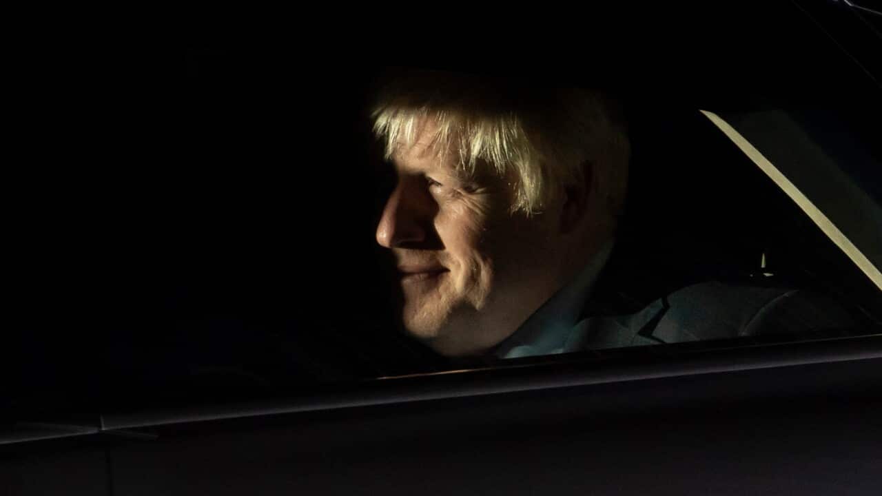 Prime Minister Boris Johnson leaves the Houses of Parliament in Central London