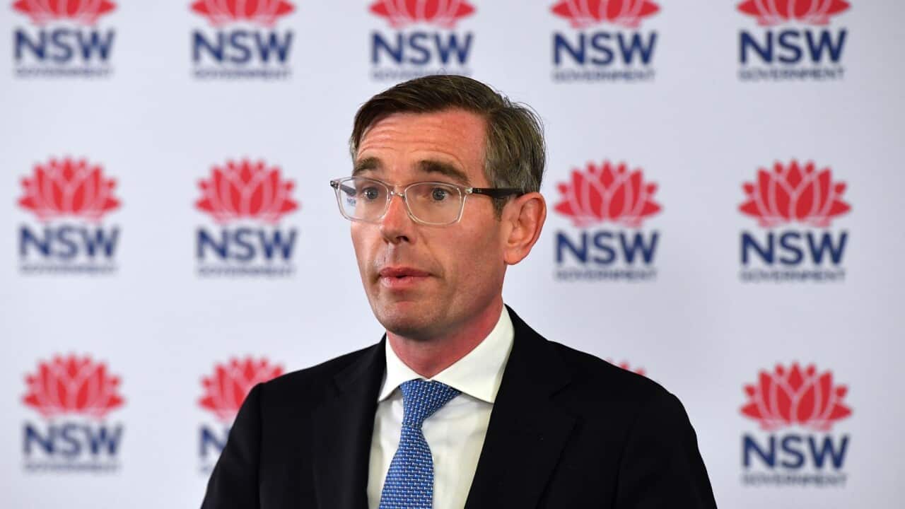 NSW Premier Dominic Perrottet speaks to the media at a press conference in Sydney, Tuesday, November 2, 2021. (AAP Image/Mick Tsikas) NO ARCHIVING