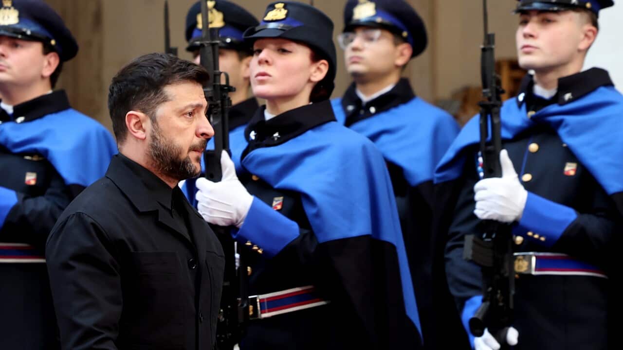 Giorgia Meloni receives Volodymyr Zelensky at Palazzo Chigi in Rome - 09 Dec 2025