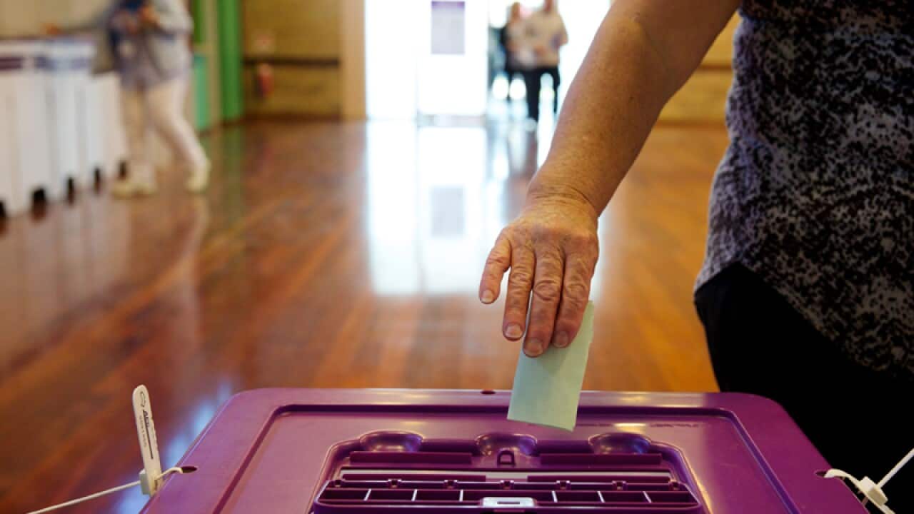 Voters posting their votes