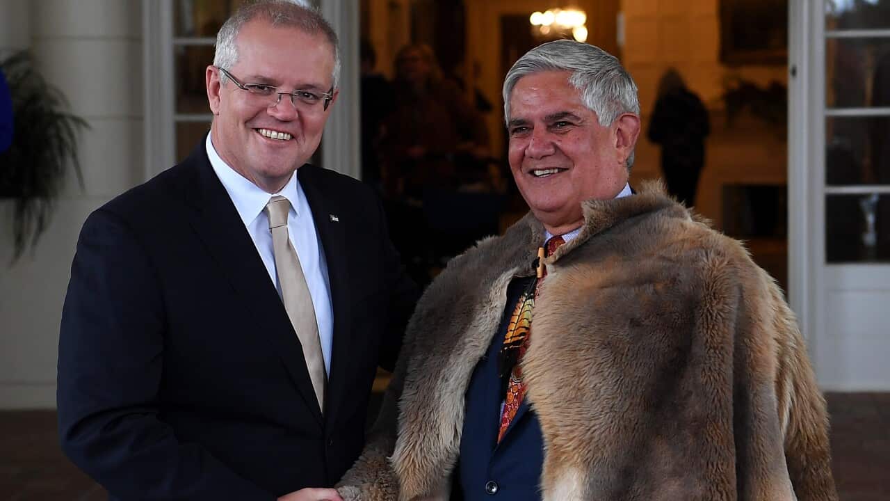 Member for Hasluck and Minister for Indigenous Australians Ken Wyatt and Australian Prime Minister Scott Morrison