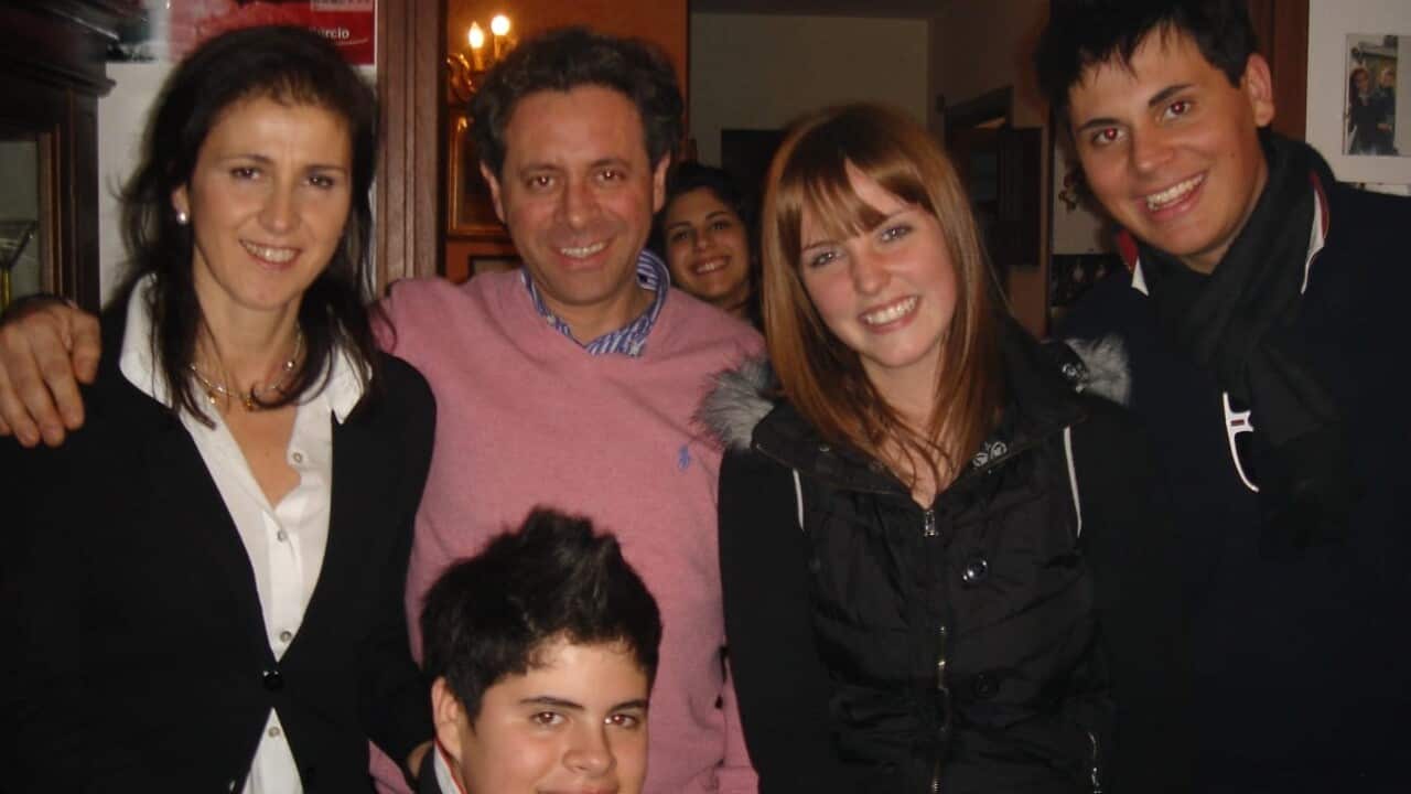 Ashley con la sua famiglia italiana di Susa, 2007.