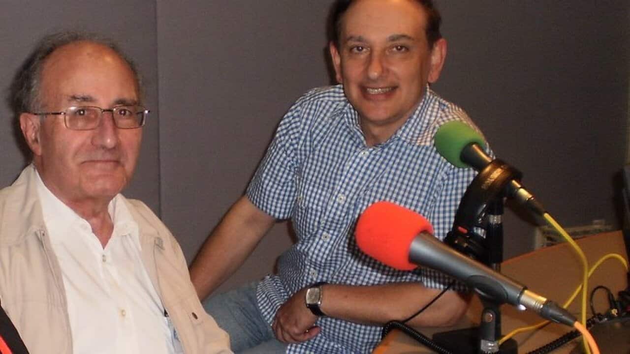 Professor Maurice Cauchi with Joe Axiaq at SBS Radio
