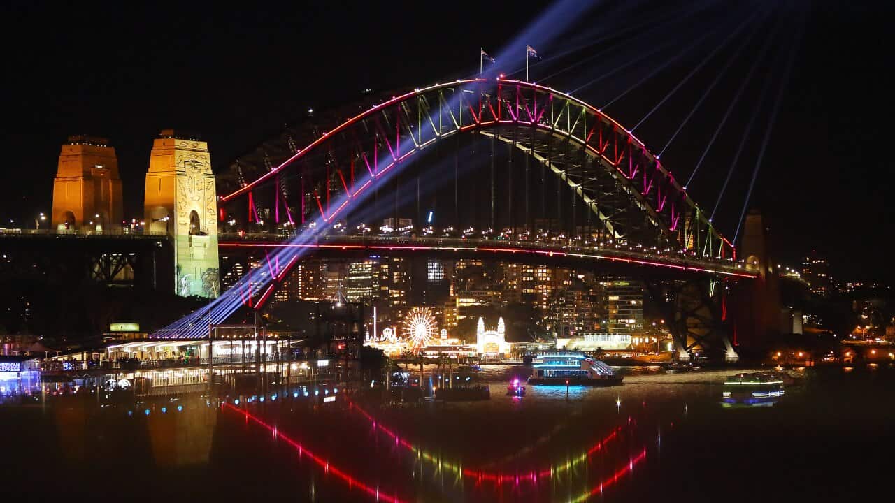 The barrier draw for the Everest horse race could be projected on the Sydney Harbour Bridge in a display similar to the Vivid festival.
