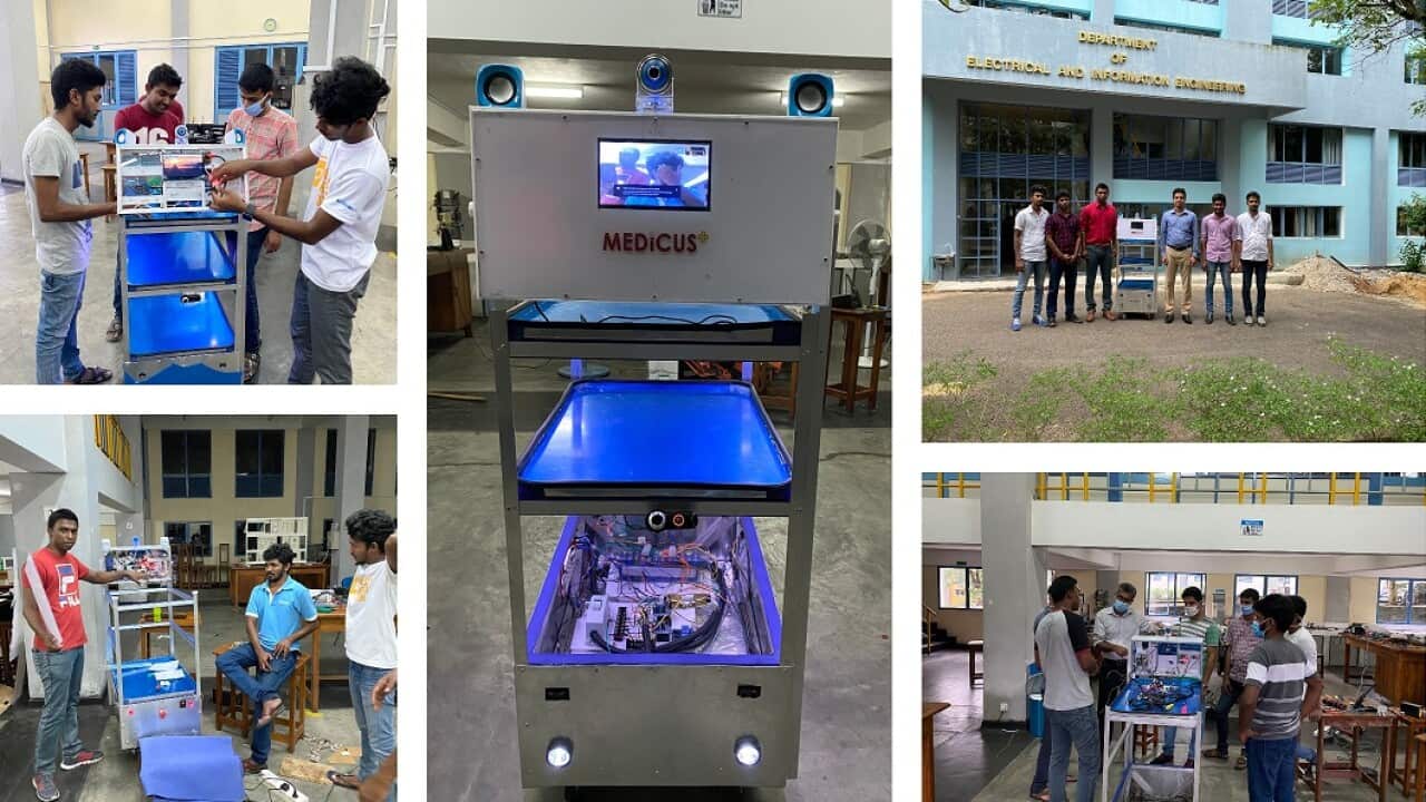 The University of Ruhuna developed a medical robot that allows doctors to remotely diagnose patients