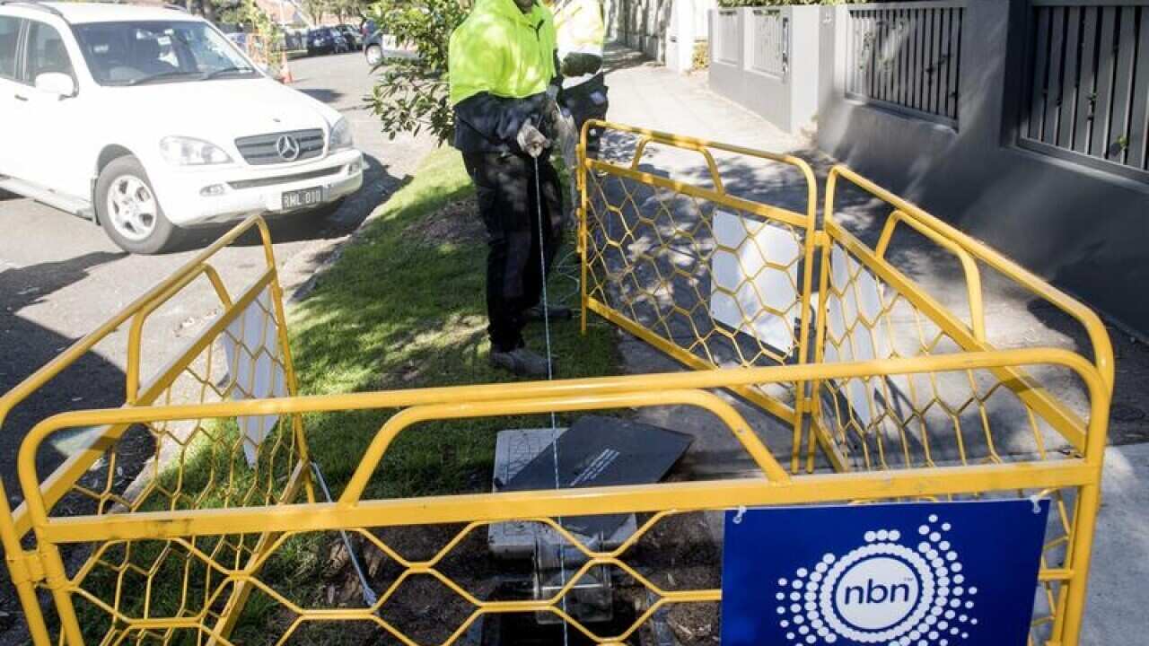 Contractors working with the rollout of the NBN in Sydney