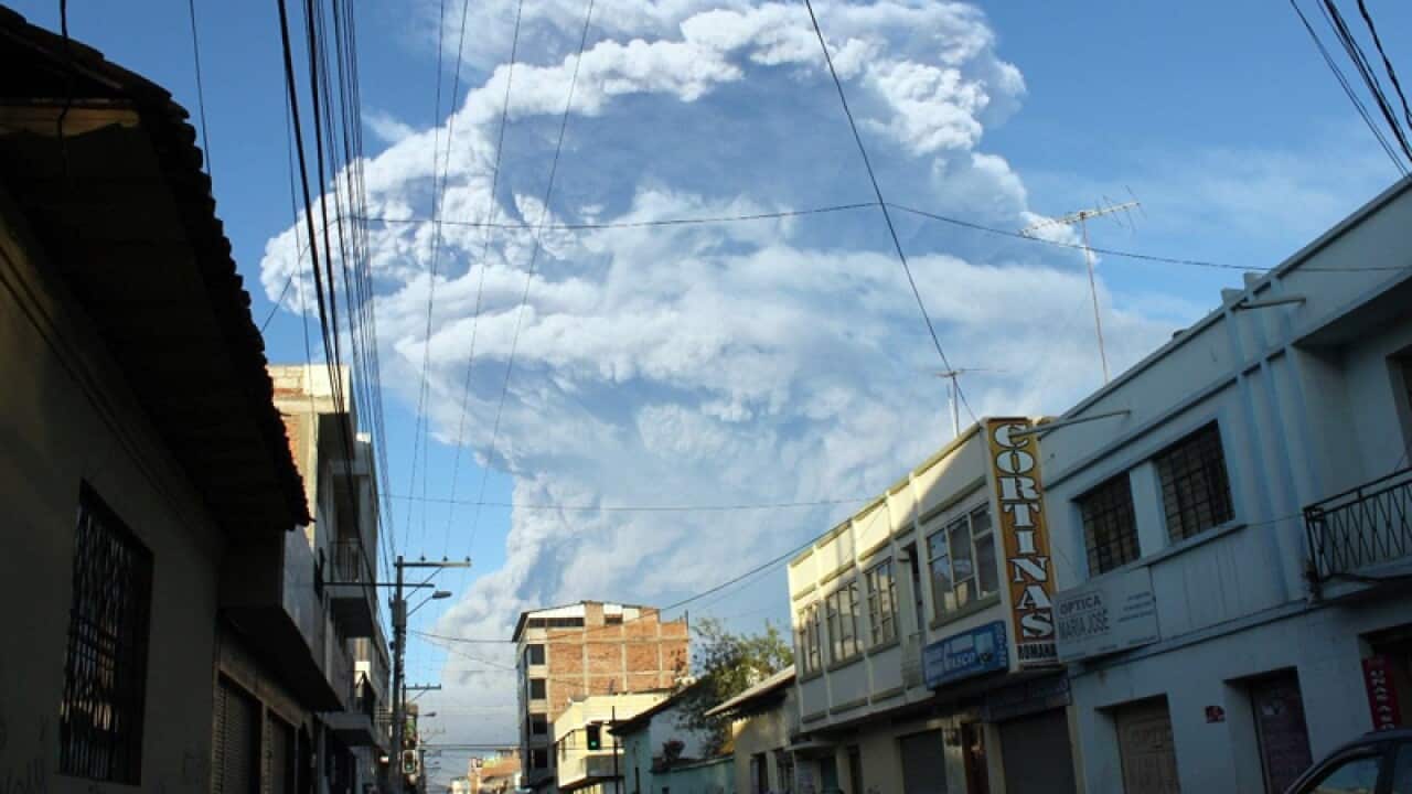 Tungurahua volcano in Ecuador
