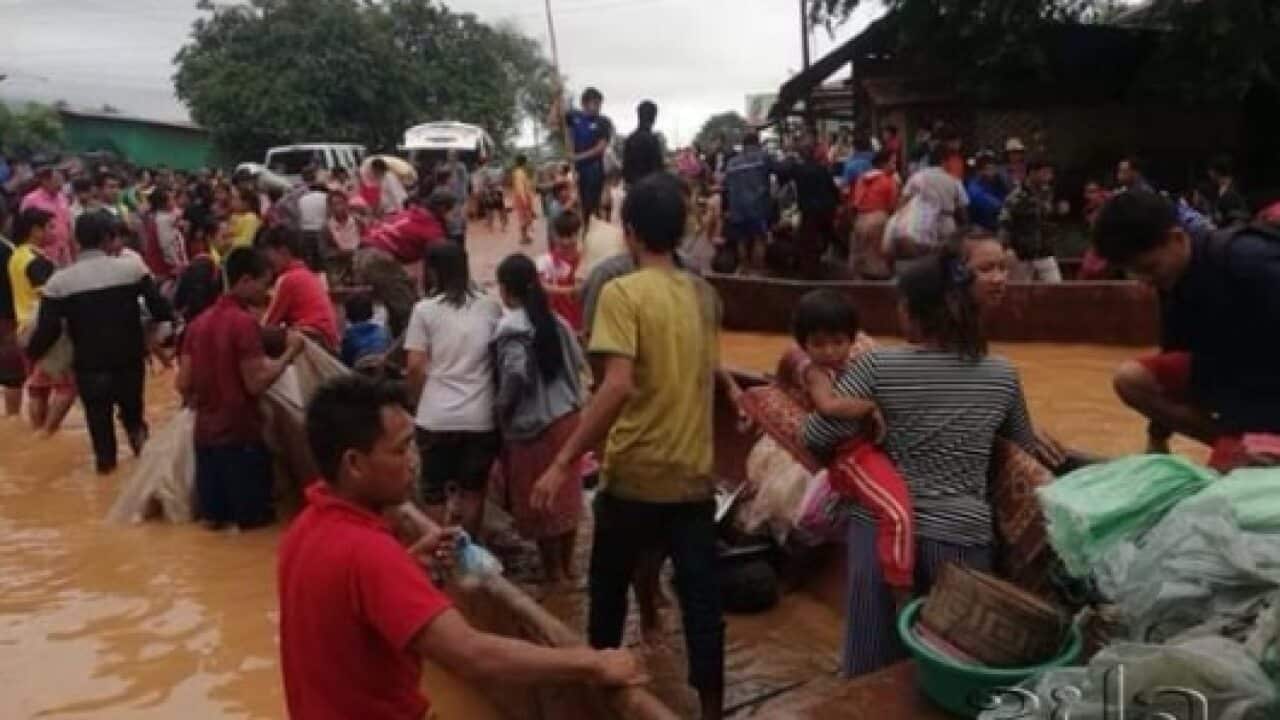 An image reportedly taken after the dam collapsed (Lao News Agency)