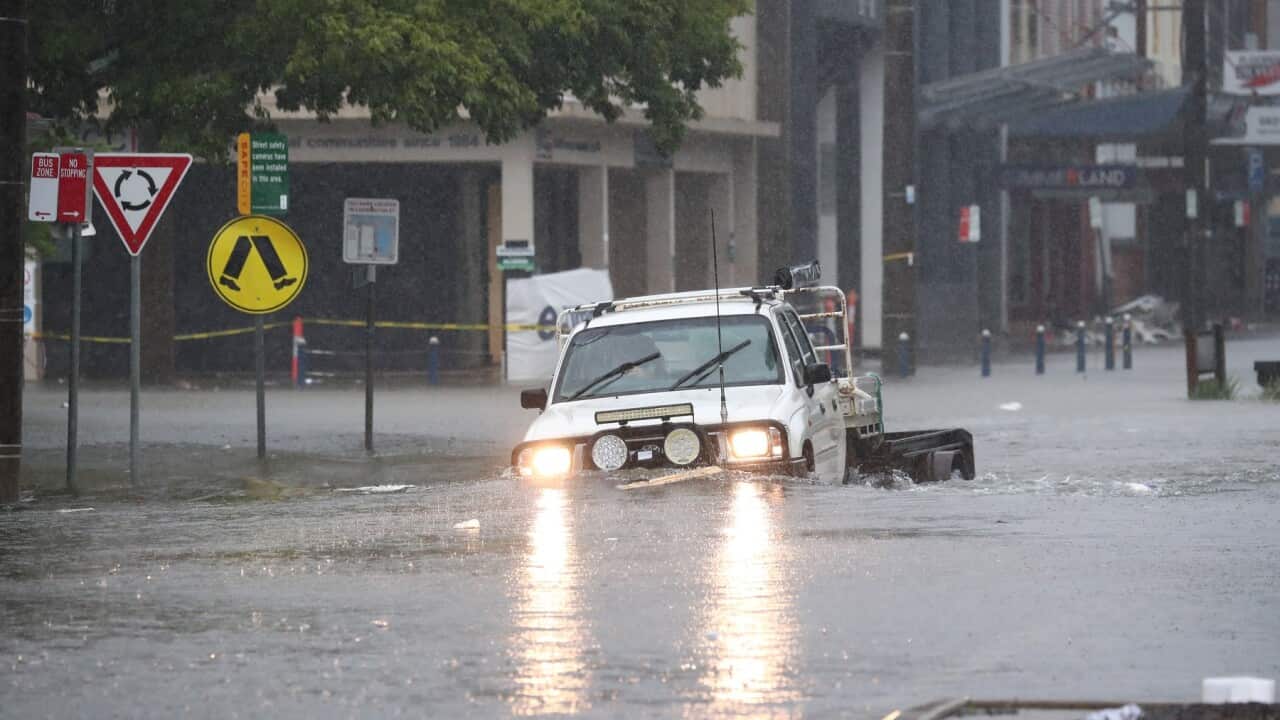 Flooded scenes in Molesworth St, Lismore in March (AAP)