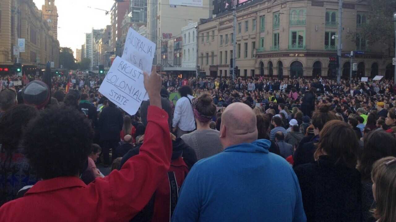 At the Melbourne rally