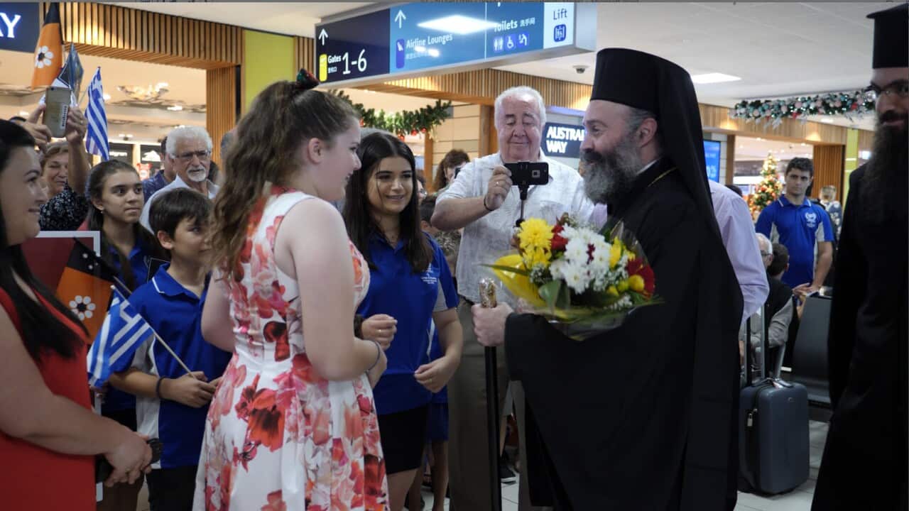 Archbishop Makarios at Darwin airport
