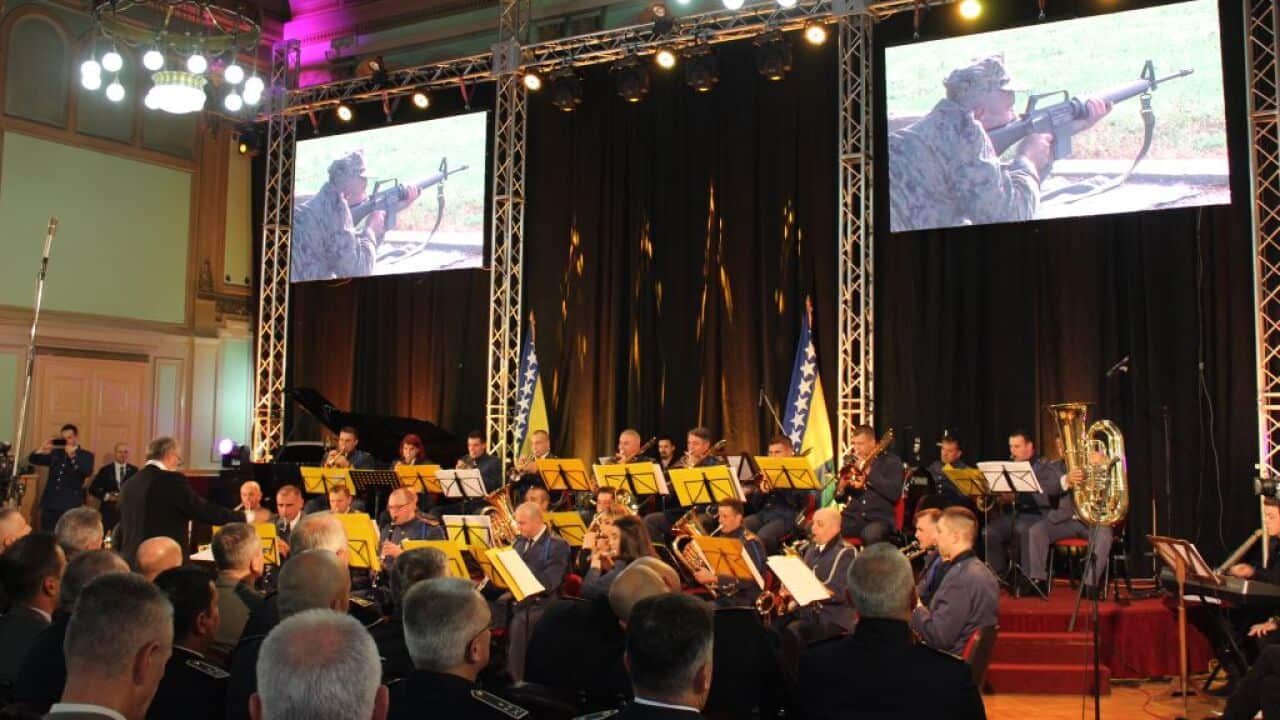 Detail from the ceremonial academy on the occasion of the Armed Forces of Bosnia and Herzegovina