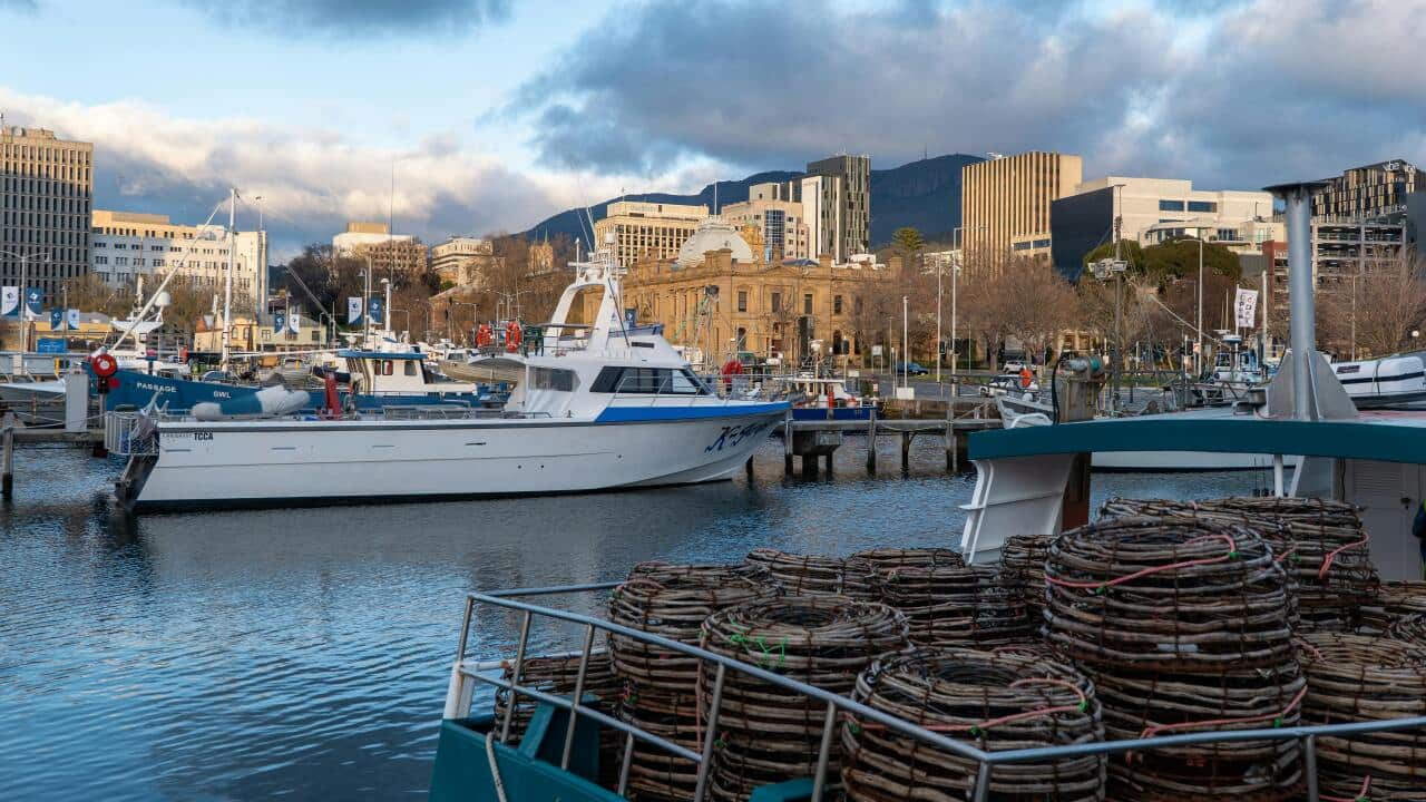 A general view of the Hobart Waterfront in Tasmania.