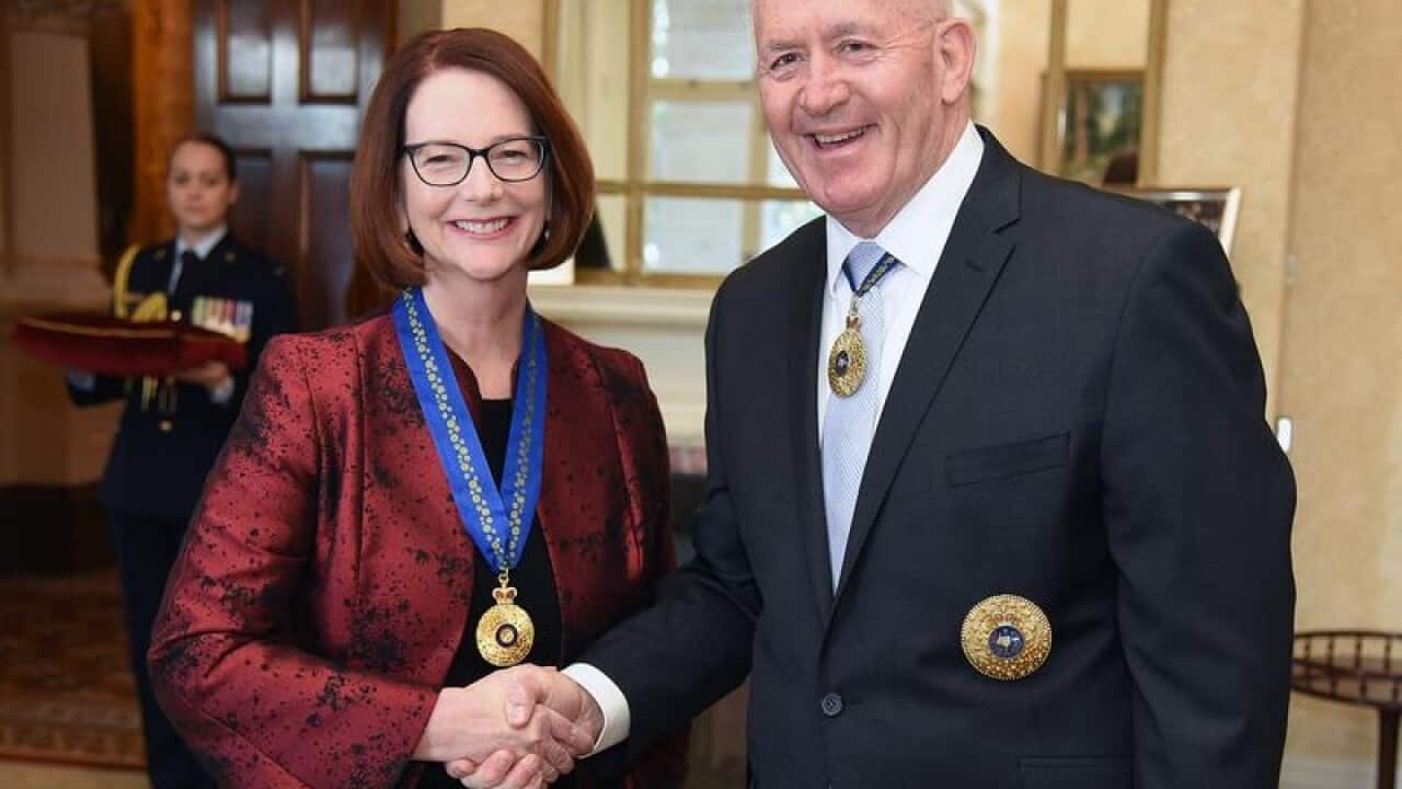 Julia Gillard with Governor-General Peter Cosgrove