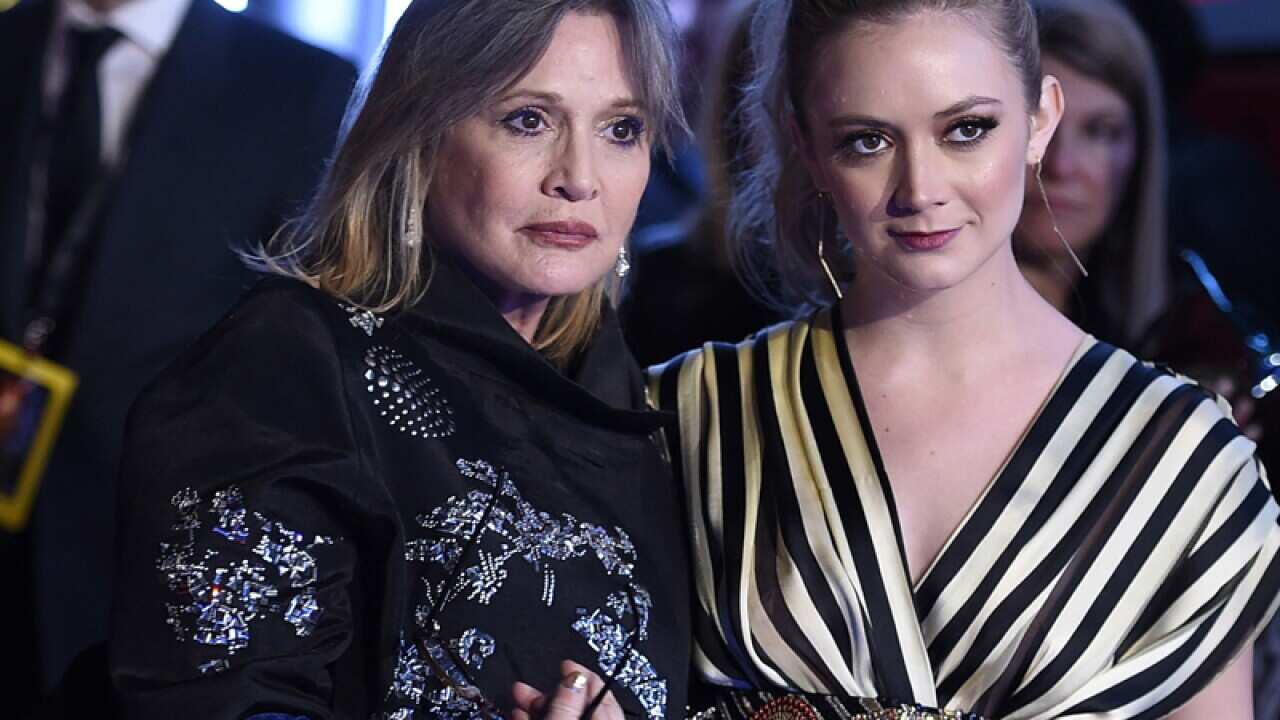 Carrie Fisher, left, and daughter Billie Lourd