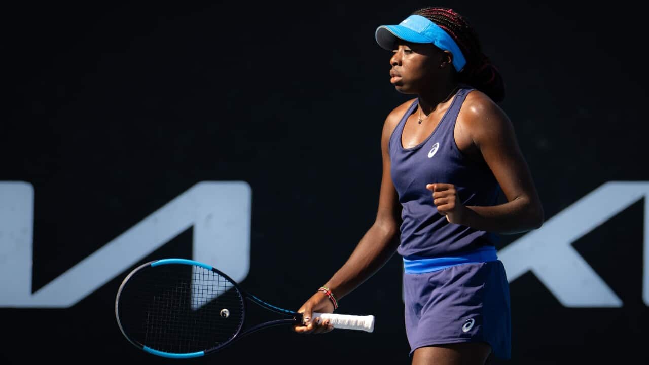 Angella Okutoyi ashinda seti katika mechi ya vijana ya Australian Open mjini Melbourne, Australia