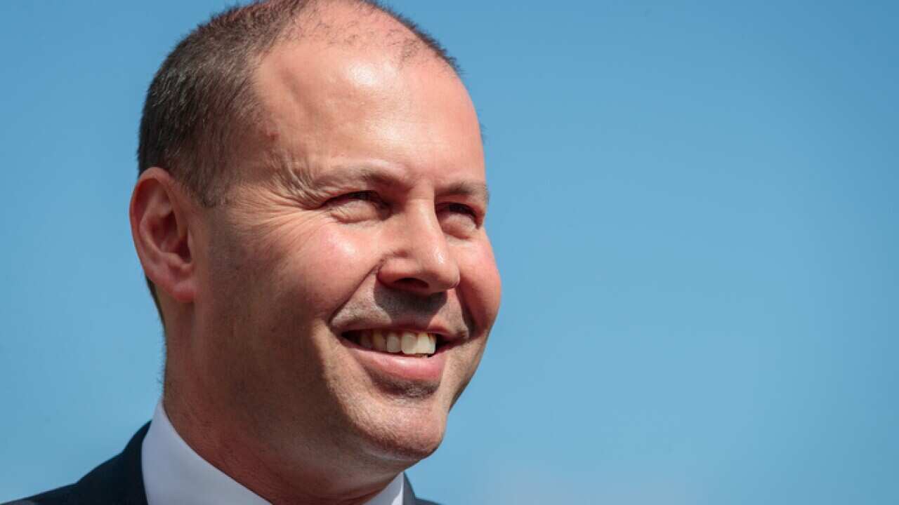 Treasurer Josh Frydenberg is seen at a press conference in Perth, Wednesday, April 17, 2019. (AAP Image/Richard Wainwright) NO ARCHIVING