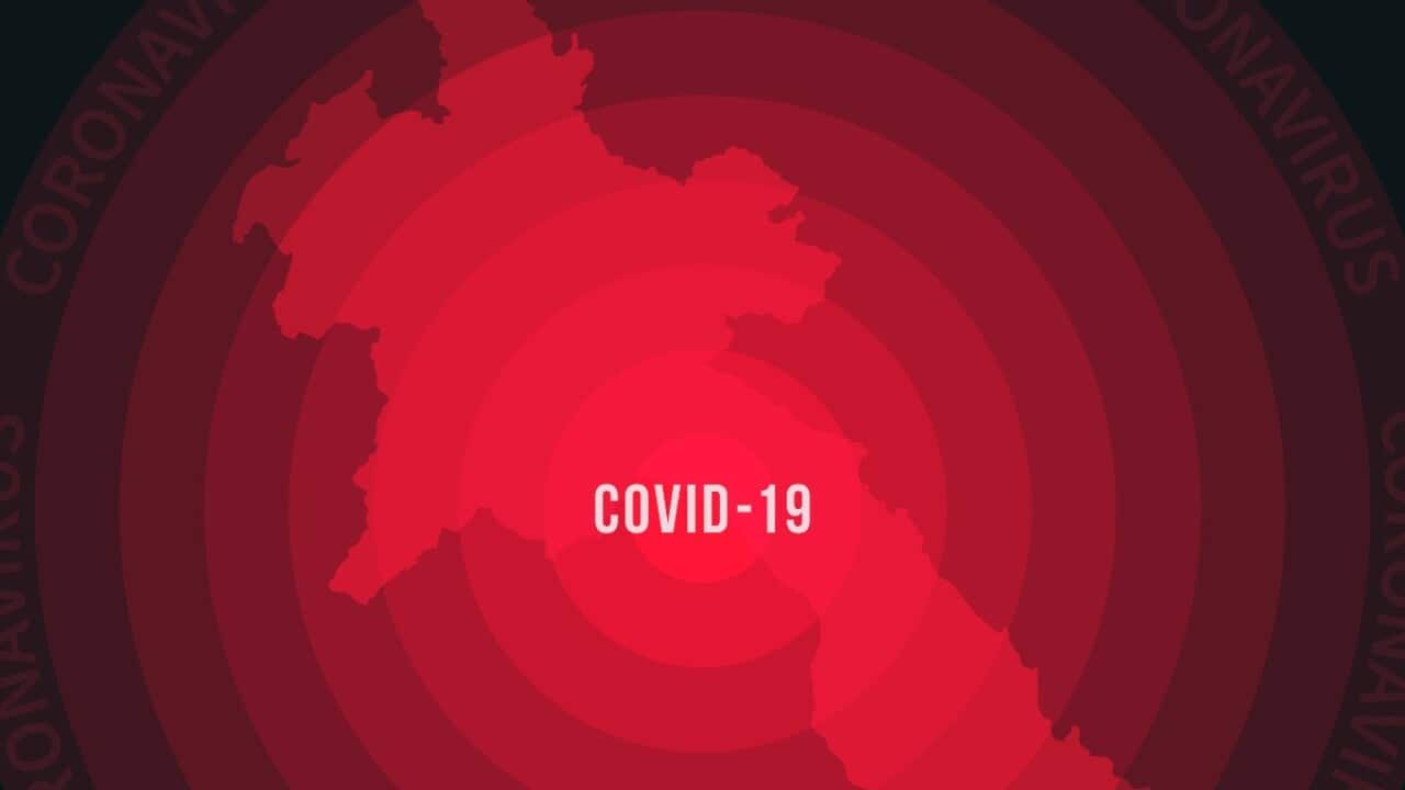 Laos map with the spread of Covid-19. Coronavirus virus outbreak (Getty Images - bigblue)