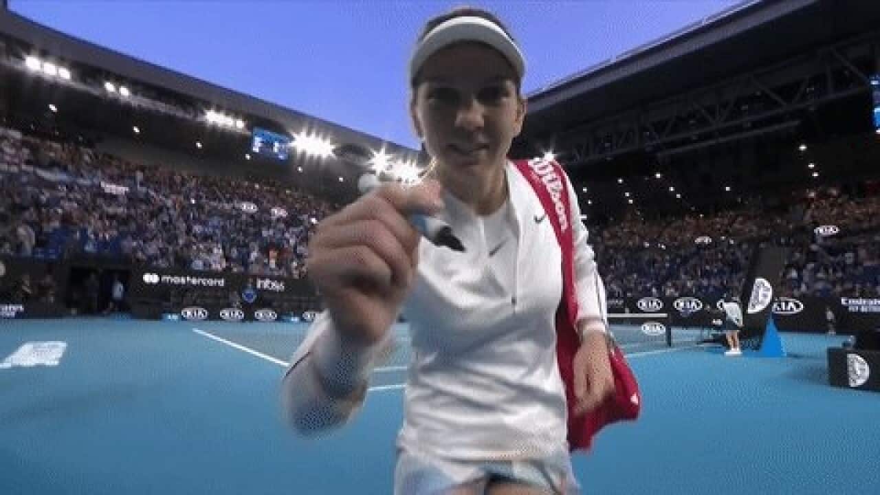 Simona Halep dupa victoria din turul 2 la Australian Open 2020