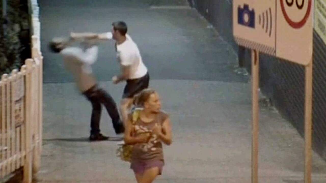 Timothy Williams and Jamie Lee Haynes worked together to assault and rob a newly-arrived Eritrean refugee. The footage was captured on CCTV. (Screenshot)