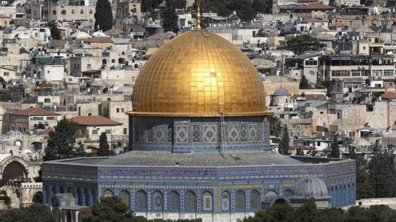 A view of the Al-Aqsa compound (Temple Mount) in Jerusalem's Old City, 14 July 2017