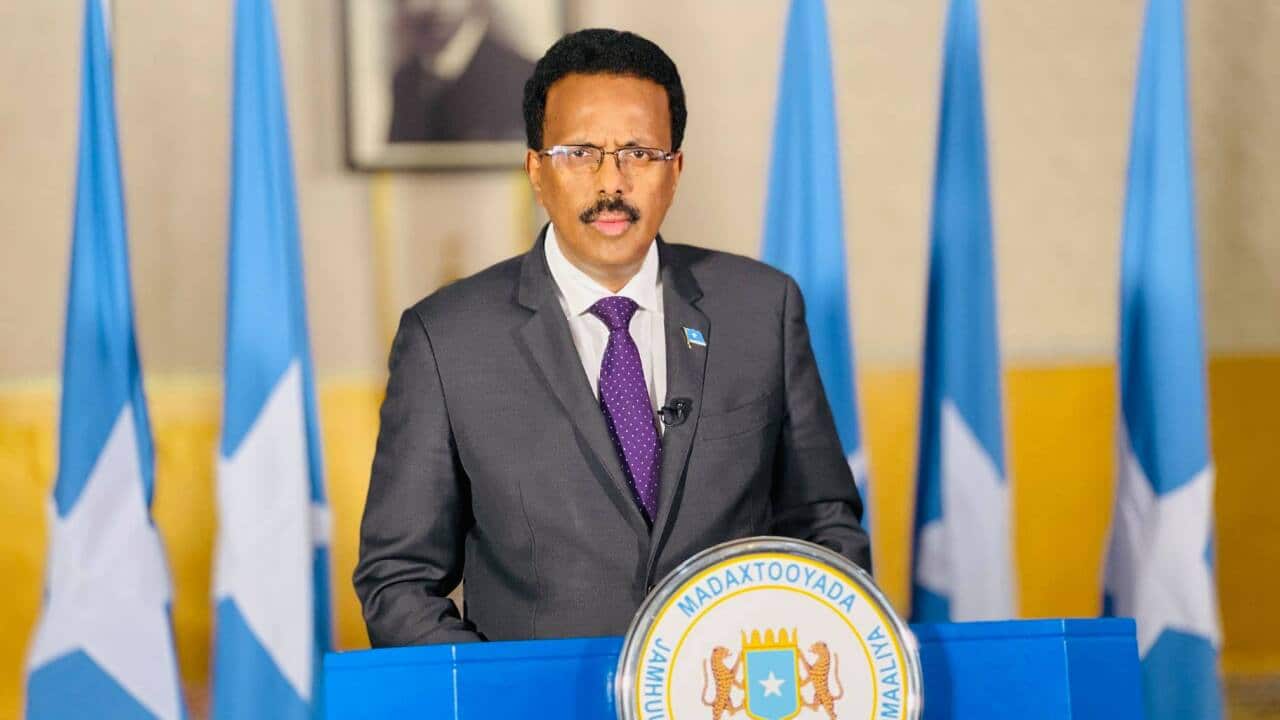 Rais wa Somalia Mohamed Abdullahi Farmajo akihotubia taifa
