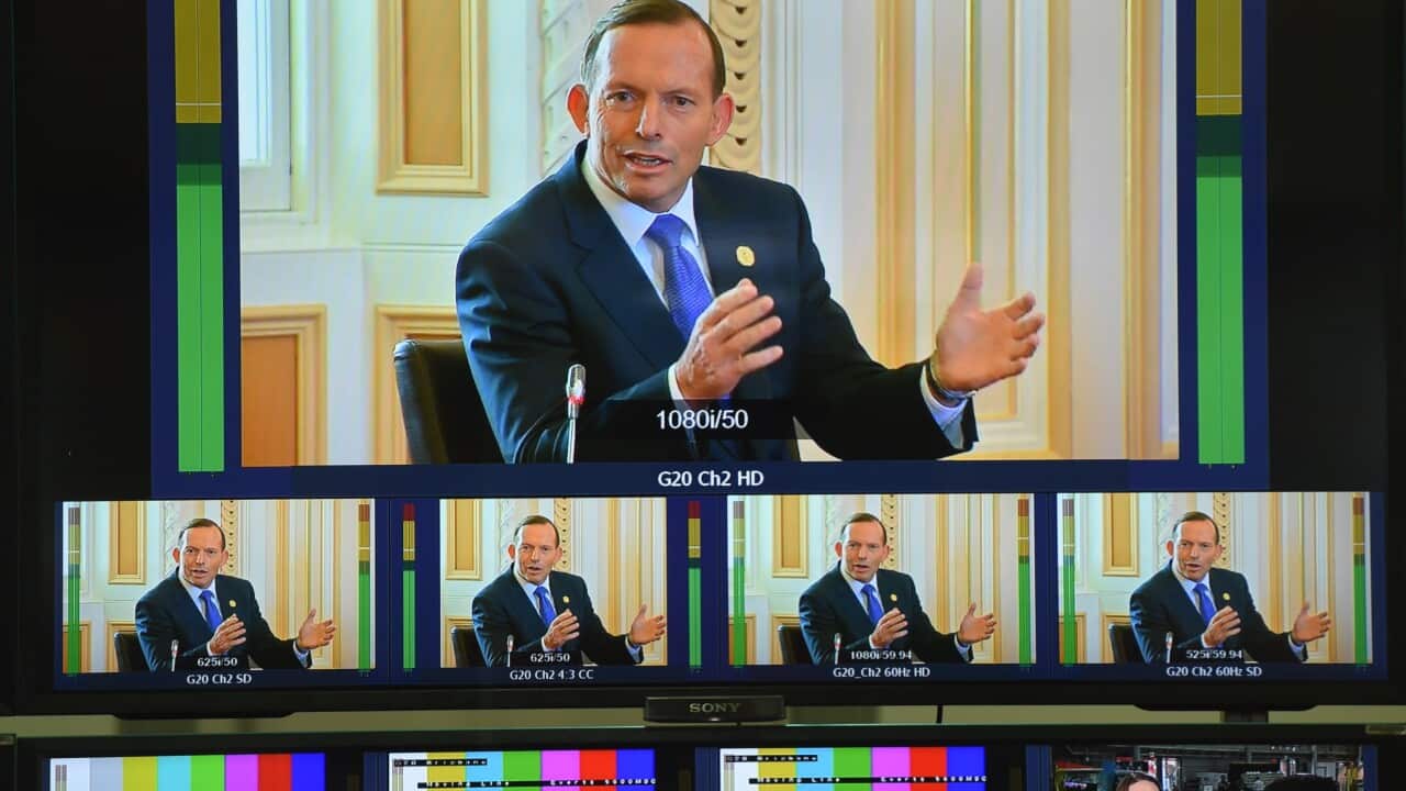 Prime Minister Tony Abbott at the G20 summit. (AAP)