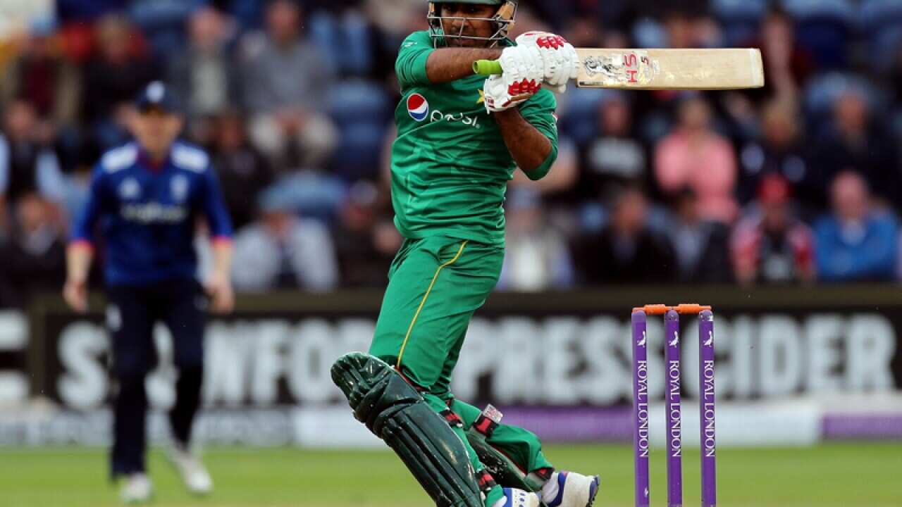 Pakistan's Sarfraz Ahmed in Cardiff