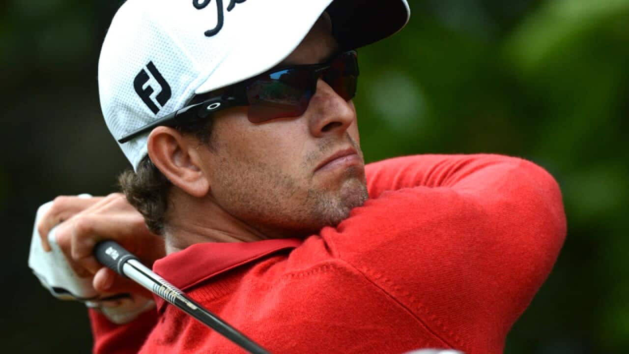 Australian golf star Adam Scott in action