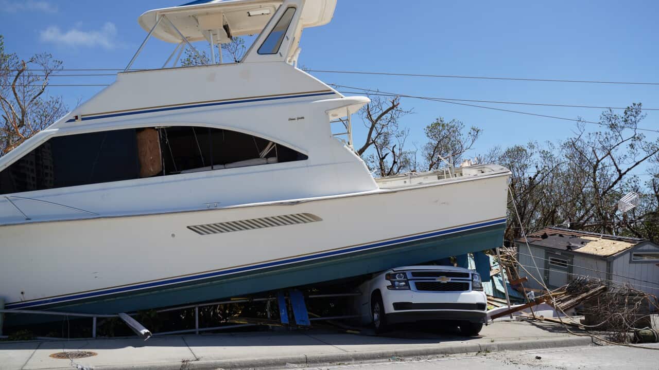 Boats scattered around Fort Myers Beach after hit by Hurricane Ian