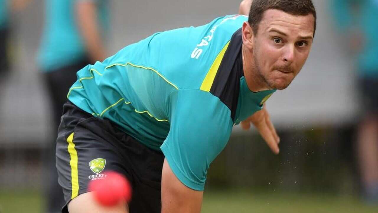Josh Hazlewood during the Australian team training.