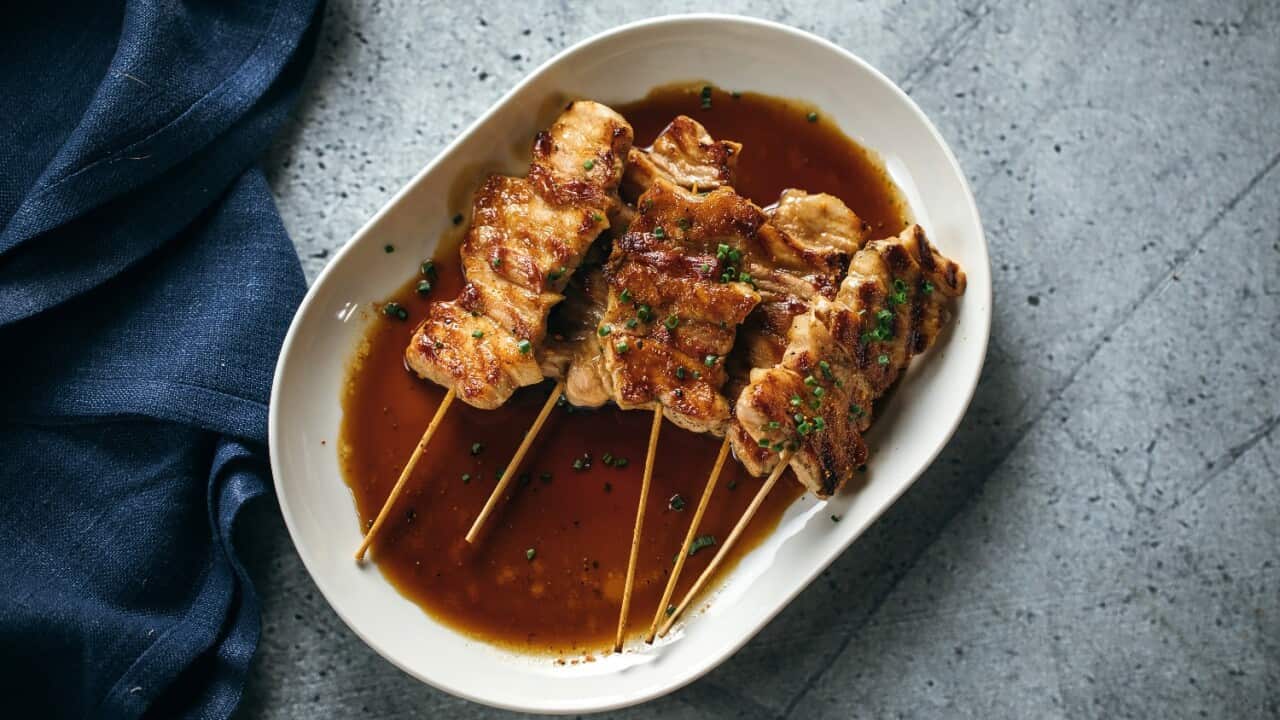 Ginger pork skewers SBS The Cook Up with Adam Liaw
