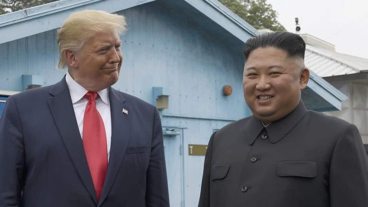 President Donald Trump and Kim Jong-un at the DMZ