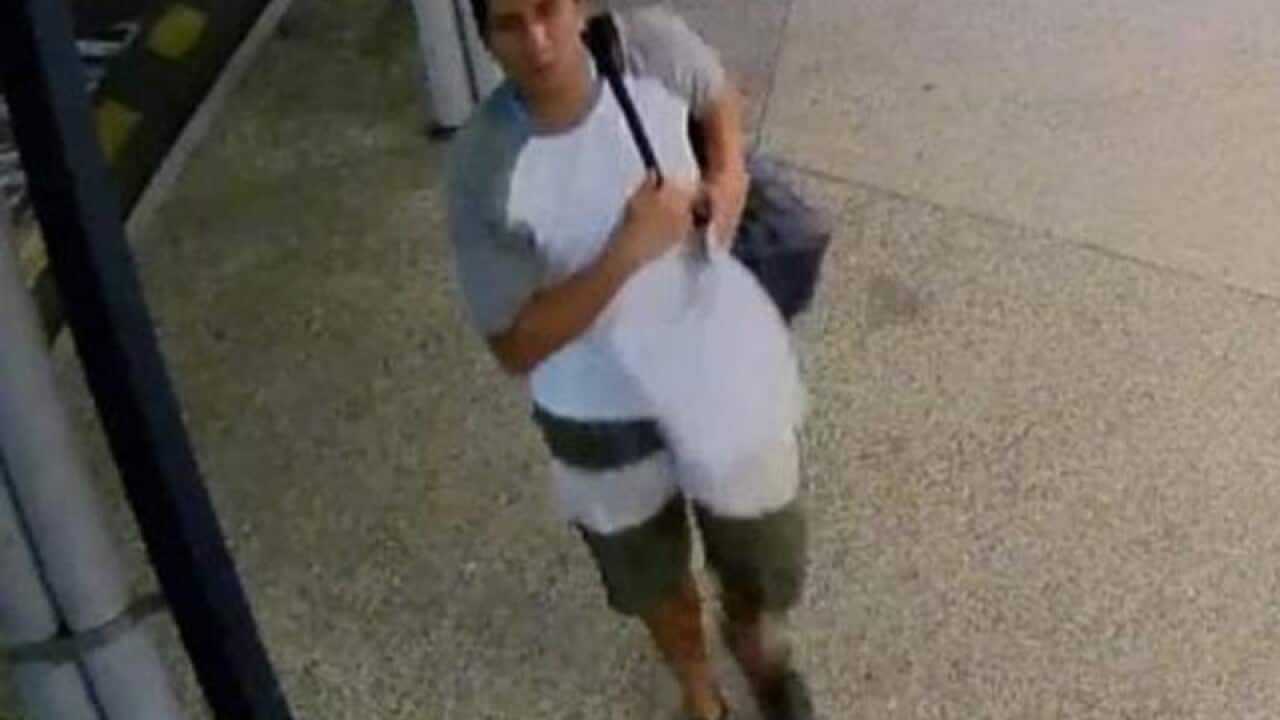 Supplied image of a man captured on CCTV in Goodna.