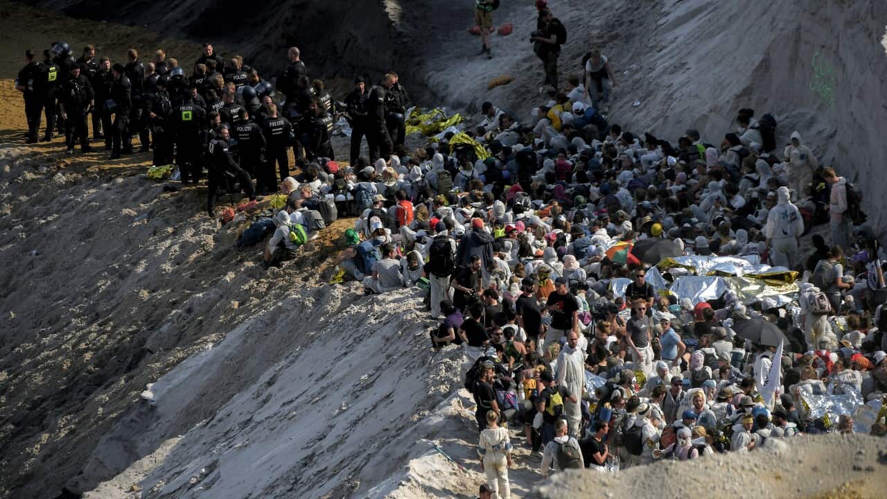 Activists taking part in the 'Ende Gelaende' protest