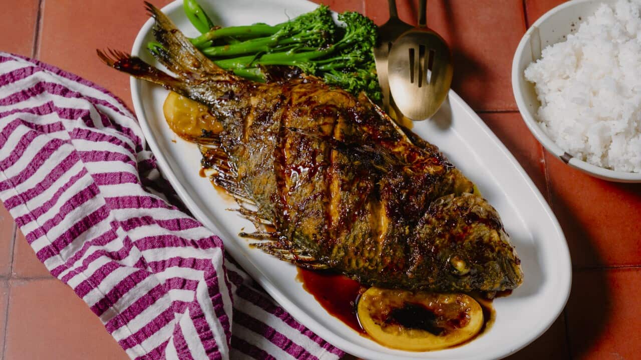 Balinese-style baked fish